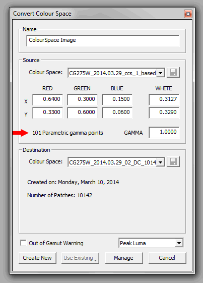 Lightspace Convert Color Space Interface