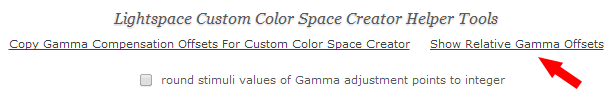 Lightspace Profiler Reporter - Show Relative Gamma Offsets