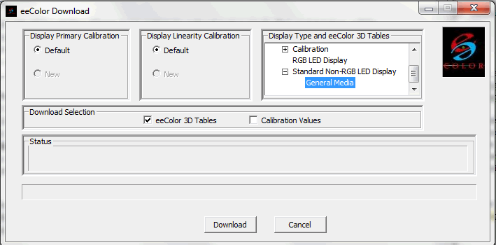 eeColor LUT Upload TruVue Interface eeColor LUT Upload TruVue Interface