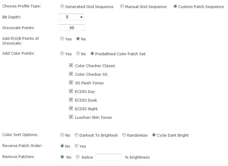 Custom Patch Set - Predefined Patch Set Options